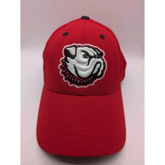 Men’s Georgia Bulldogs Red Baseball Cap Hat NCAA Adjustable Snap Back Three In - Picture 1 of 5